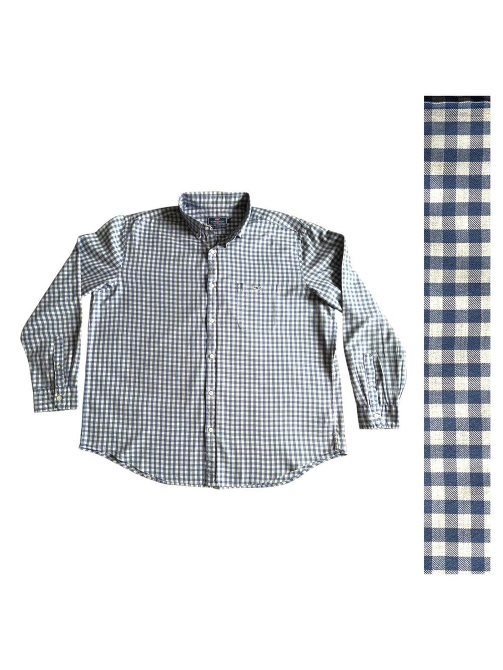 Vineyard Vines Blue Gingham LS Shirt Men’s 2XL Classic Fit